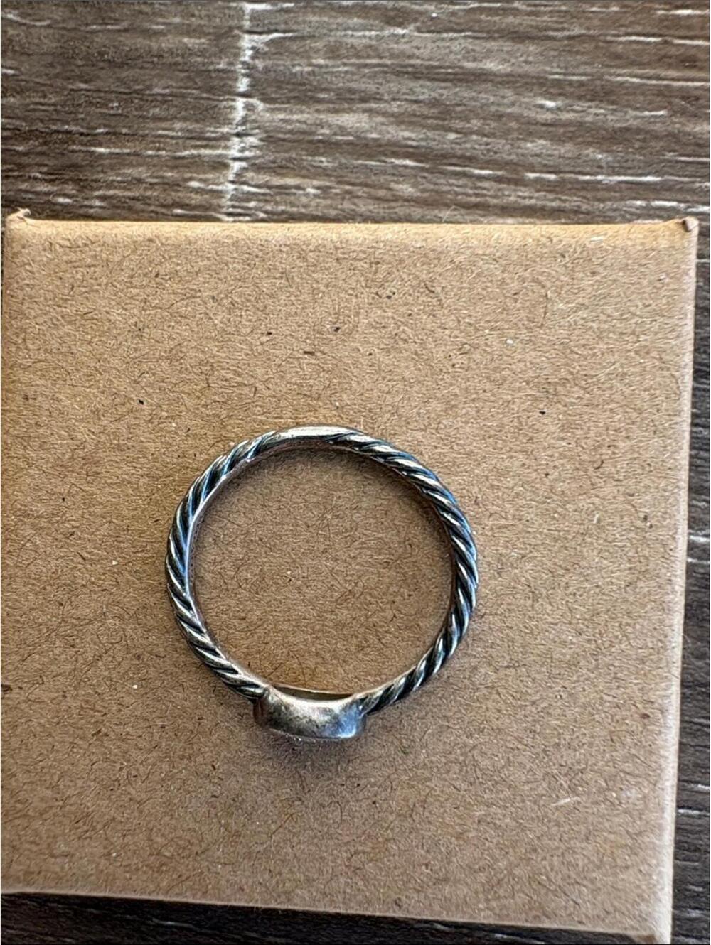 David Yurman Sterling Silver Pave Oval Rope Band Ring - Size 6.5 - Picture 2 of 6